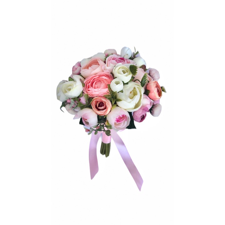 Buchet de Flori EVENTISSIMI - 17 Bujori, Roz/Alb