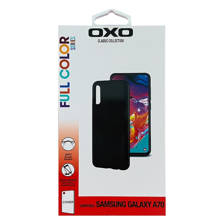 Силиконов гръб кейс OXO, Samsung Galaxy A70, черен