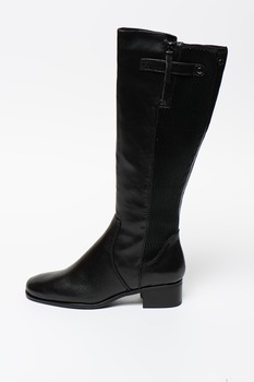 s.Oliver, Cizme lungi pana la genunchi de piele cu garnitura de material textil s.Oliver, Cizme lungi pana la genunchi de piele cu garnitura de material textil