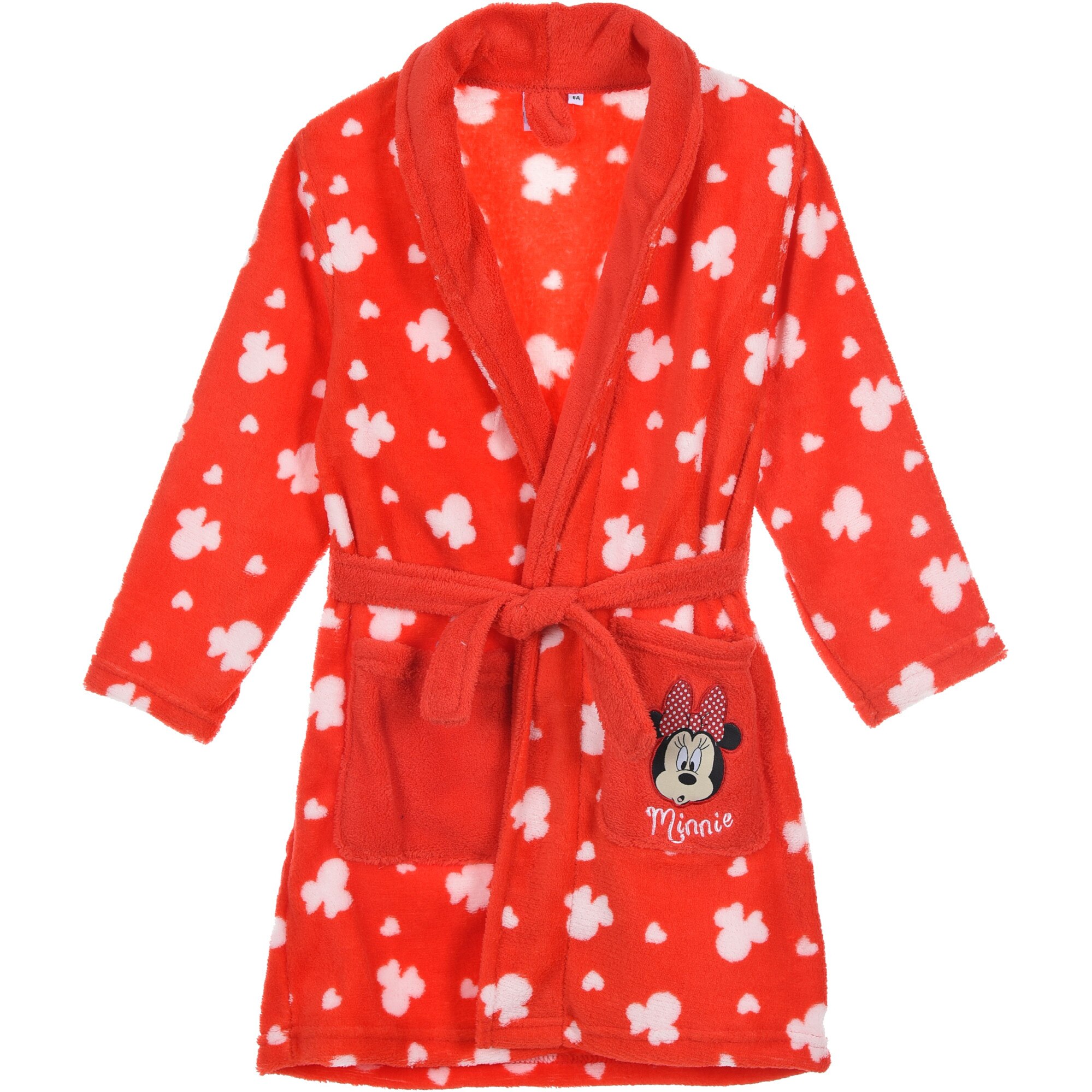 Halat de baie, Minnie Mouse, rosu cu alb 116 cm