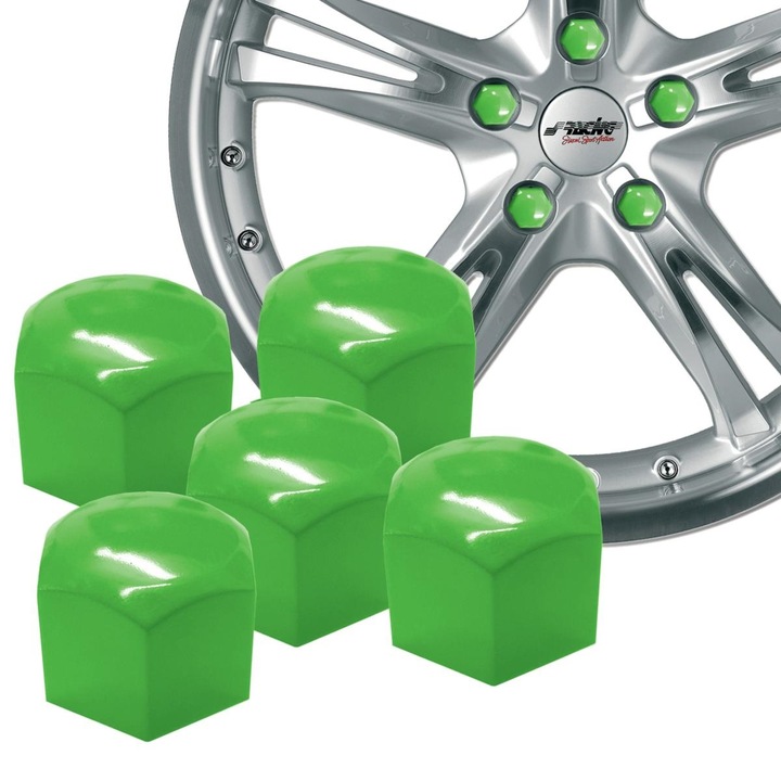 Set capace cauciuc silicon green, marca Simoni Racing, pentru prezoane/piulite, cod CBR/17