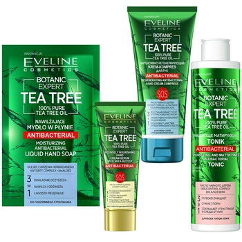 Kit Ingrijire Maini si Fata, Eveline Cosmetics, Gama Botanic Expert Tea Tree, 4 Produse Kit Ingrijire Maini si Fata, Eveline Cosmetics, Gama Botanic Expert Tea Tree, 4 Produse