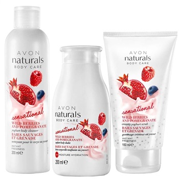 Set pentru ingrijirea corpului Naturals cu iaurt cremos si fructe- Gel de dus 200 ml, Gel de dus exfoliant 150 ml si Lotiune corp 200 ml Set pentru ingrijirea corpului Naturals cu iaurt cremos si fructe- Gel de dus 200 ml, Gel de dus exfoliant 150 ml si Lotiune corp 200 ml