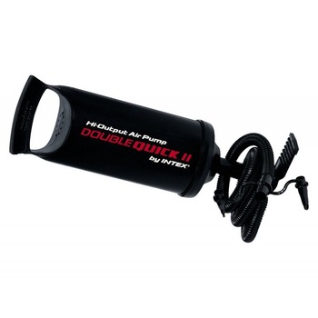 Pompa de aer manuala Intex Double Quick II, pentru piscina si obiecte gonflabile, cu furtun si 3 adaptori, 36cm Pompa de aer manuala Intex Double Quick II, pentru piscina si obiecte gonflabile, cu furtun si 3 adaptori, 36cm