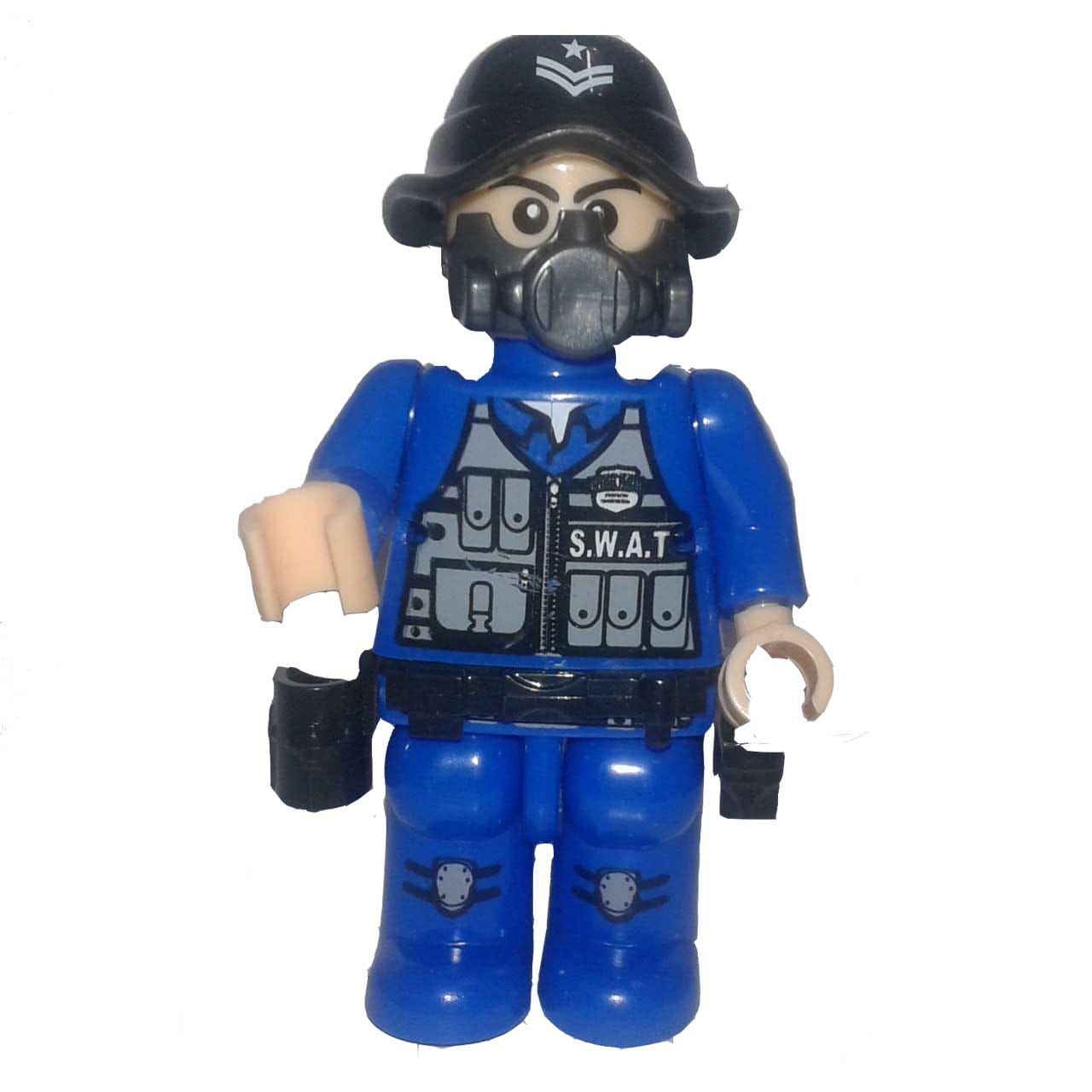 Figurina articulata Bibilel, tip Politie, cu accesorii, Albastru, BBL1683