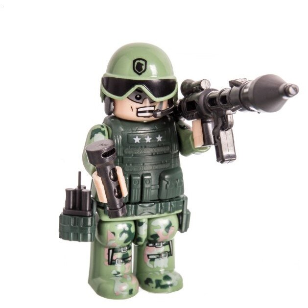 Figurina articulata Bibilel, tip Commando, cu accesorii, Verde, BBL1682