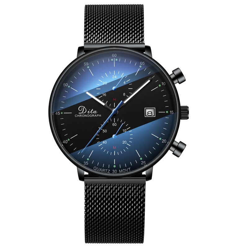 Ceas barbati, DitaWatch, SS M Black Edition, Otel, Negru