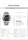 Ceas barbati, DitaWatch, SS DSJ Silver Edition, Otel, Argintiu
