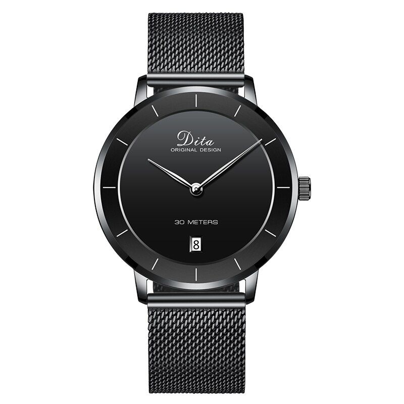 Ceas barbati, DitaWatch, DWE SS Black Edition, Otel, Negru