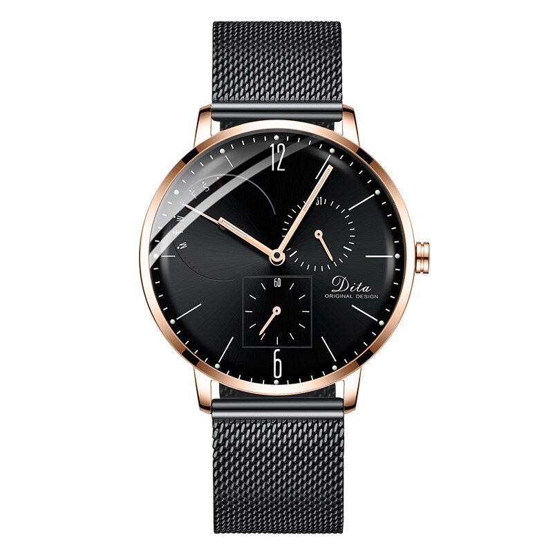 Ceas barbati, DitaWatch, SS DWA, Rose Black Edition, Otel, Negru
