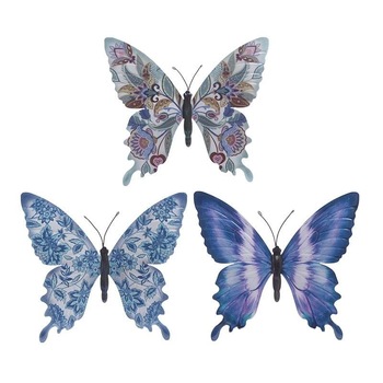 Decor perete fluture Inart,3 piese Decor perete fluture Inart,3 piese