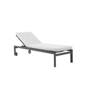 Sezlong plaja Alicante, cu spatar reglabil, structura metal, gri 199 x 67.5 x 35.5 / 96 cm Sezlong plaja Alicante, cu spatar reglabil, structura metal, gri 199 x 67.5 x 35.5 / 96 cm