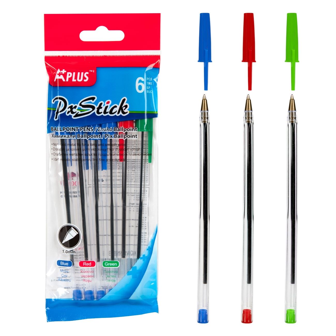 Set 6 pixuri, Zola®, 4 albastre, 1 rosu, 1 verde, 1 mm
