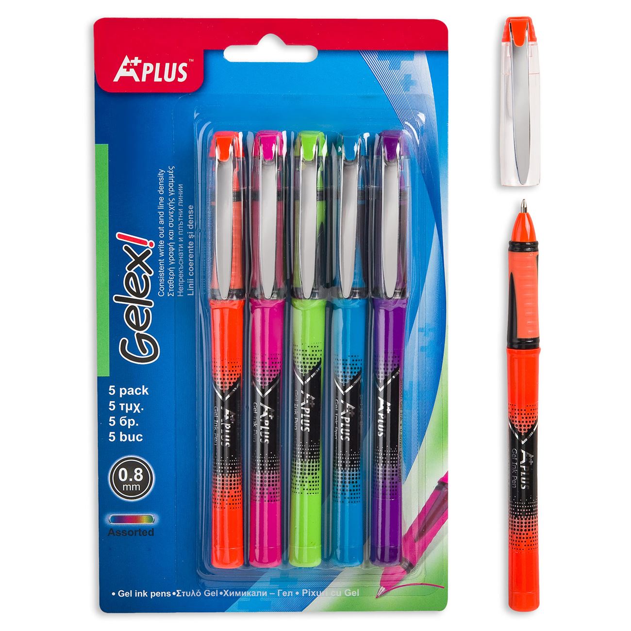 Set 5 pixuri, Zola®, culori diferite, cu capac si cauciuc aderent