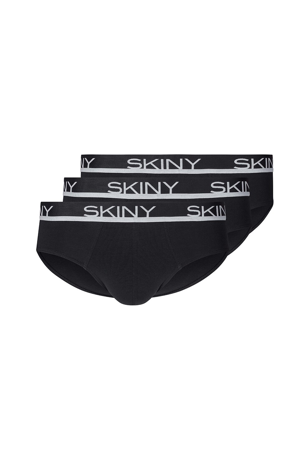 Skiny, Set de chiloti cu banda logo in talie - 3 perechi, Negru, S