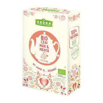 Ceai Mar&Menta Bio VEDDA Piramida 15x3.5g Ceai Mar&Menta Bio VEDDA Piramida 15x3.5g