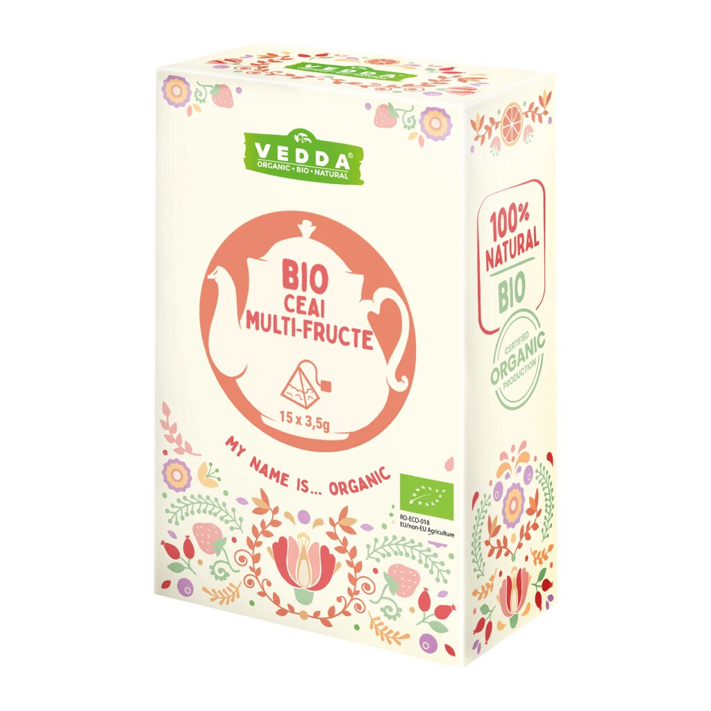 Ceai Multi-fructe Bio VEDDA Piramida 15x3.5g