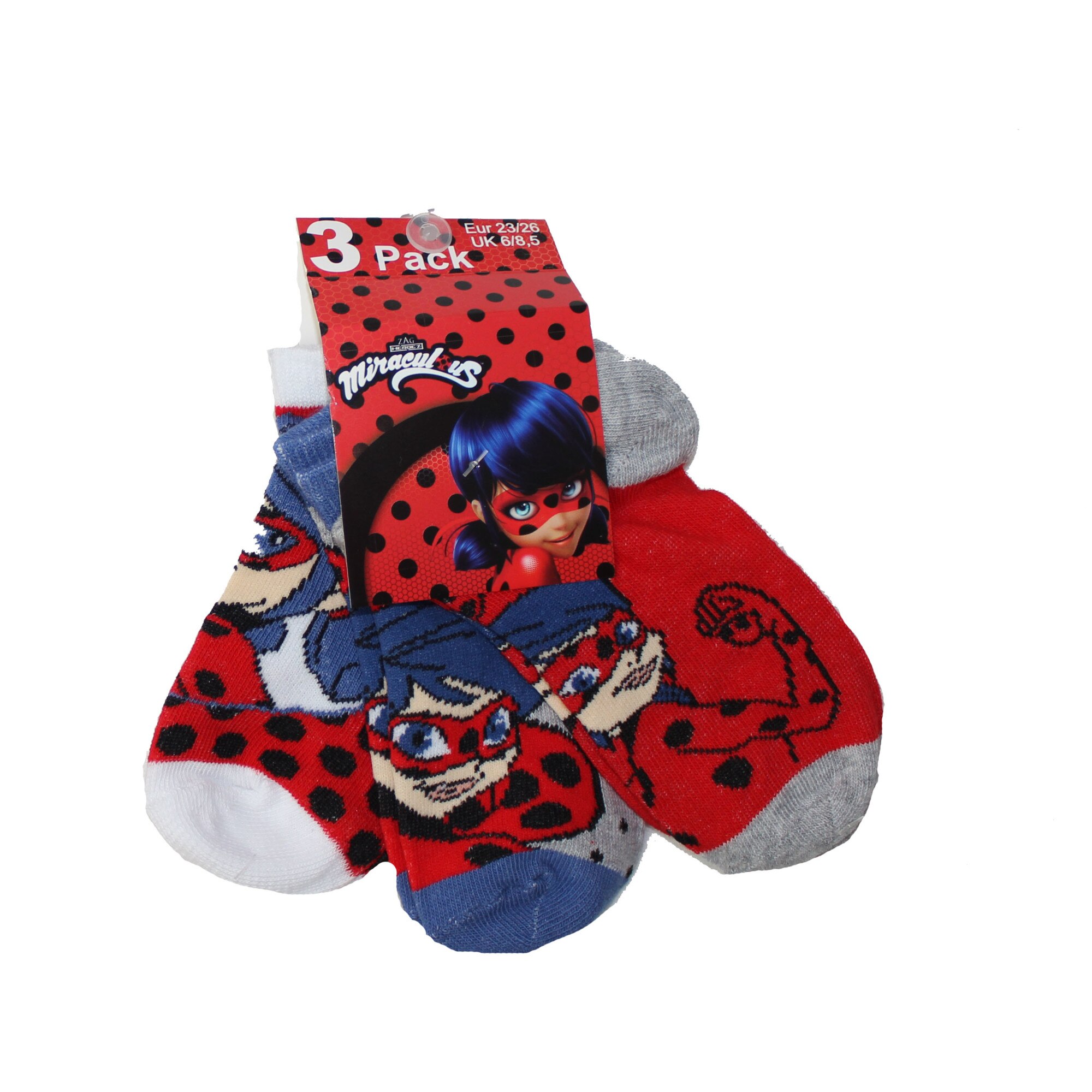 Set 3 sosete, Disney, Buburuza, Rosu/Gri