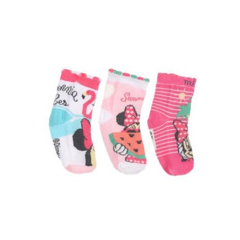 Set 3 sosete bebe, Disney, Minnie Mouse, Summer love, Roz Set 3 sosete bebe, Disney, Minnie Mouse, Summer love, Roz