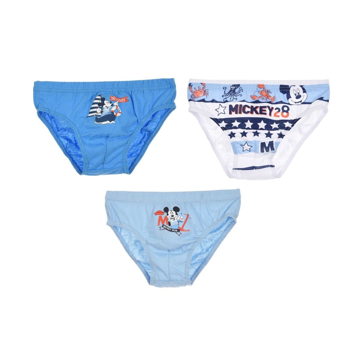 Set 3 perechi de chiloti, Mickey Mouse 1928, albastru 104 - 110 cm