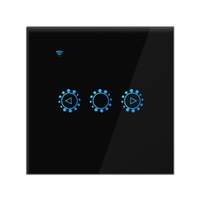 intrerupator smart touch techstar wireless 24ghz dimmer sticla securizata design modern iluminare led 1 faza negru imagen 19_0_
0