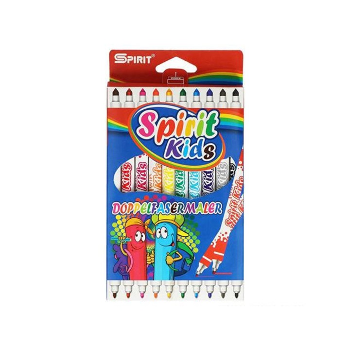 Spirit 4048371 Spirit: Vékony-vastag színes kétvégű filctoll 10db-os szett Többszínű
