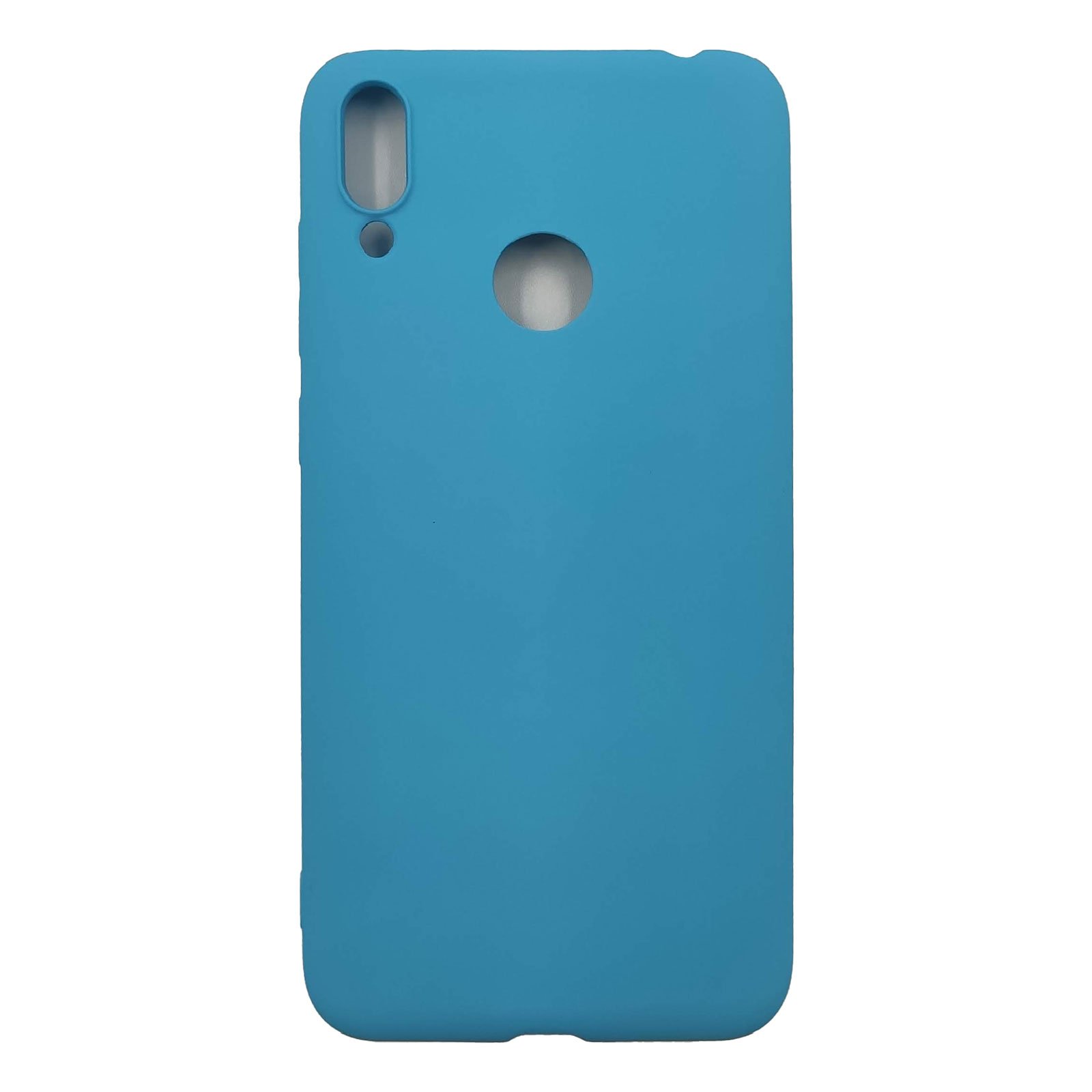 Husa silicon Huawei Y7 2019 model Mat cu Protectie Camera, Antisoc, TPU, Viceversa Albastru azur