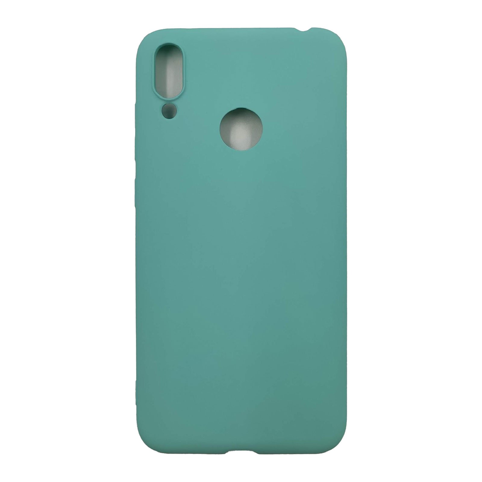 Husa silicon Huawei Y7 2019 model Mat cu Protectie Camera, Antisoc, TPU, Viceversa Turcoaz