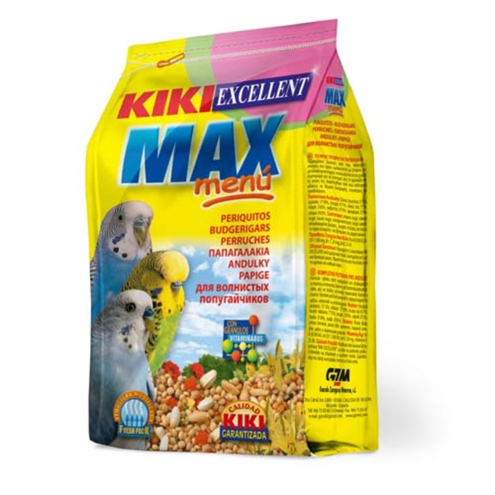 Kiki Max Menu Budgerigar 1kg hullámos papagáj eledel