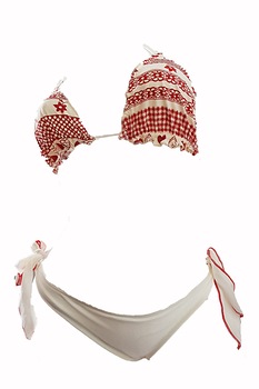 Costum de baie dama doua piese, imprimeu floral, MIRELA, BLD by Exclusive, Crem/Rosu Costum de baie dama doua piese, imprimeu floral, MIRELA, BLD by Exclusive, Crem/Rosu