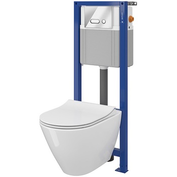 Pachet Cersanit K701-105 System 21 Mech: rezervor incastrat + vas WC + capac + clapeta actionare Pachet Cersanit K701-105 System 21 Mech: rezervor incastrat + vas WC + capac + clapeta actionare