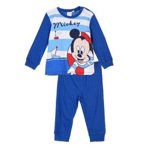Pijama maneca lunga, bebe Mickey, albastra