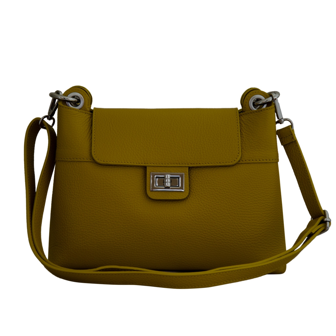 Geanta de dama din piele naturala Eva Bags, Donna galben 2