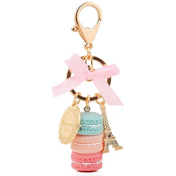 Breloc forma prajituri macarons, Pentru geanta/chei, Roz/Rosu/Albastru Breloc forma prajituri macarons, Pentru geanta/chei, Roz/Rosu/Albastru