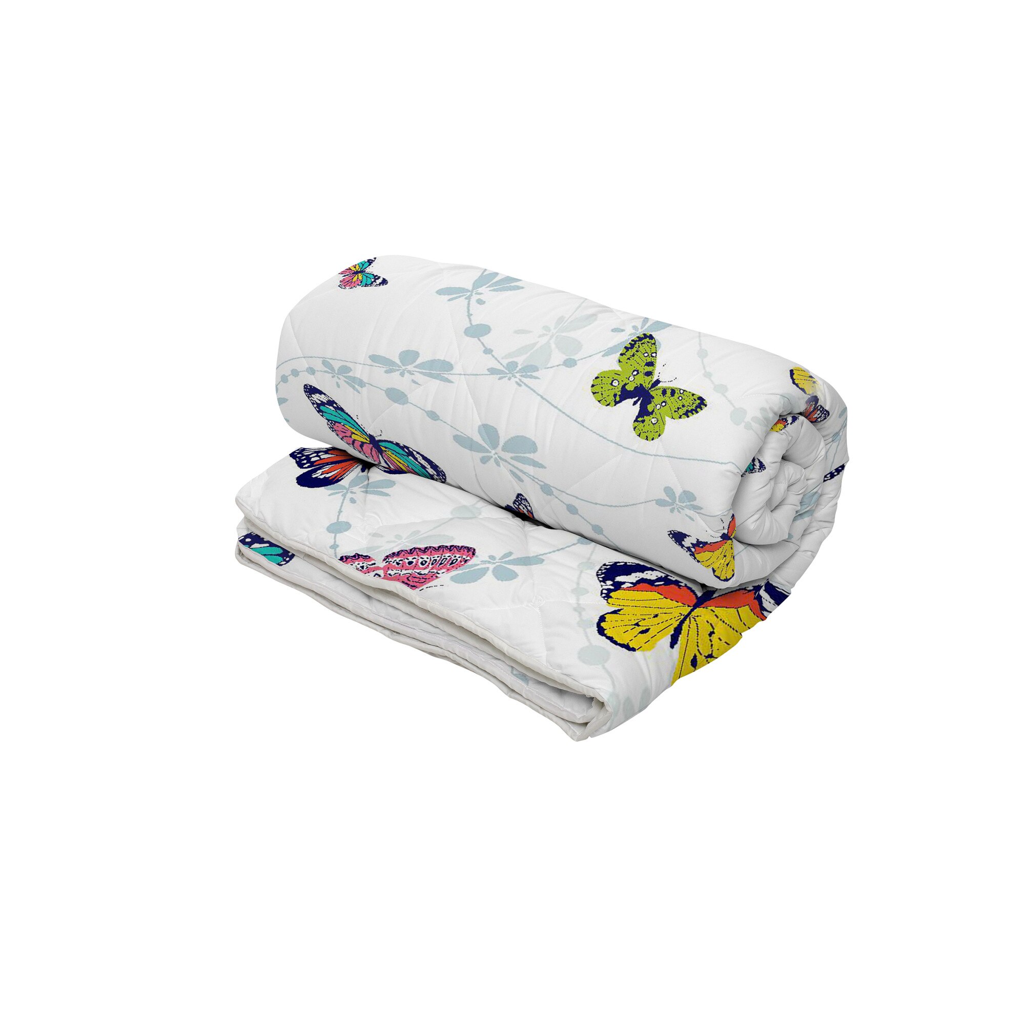 Pilota Alcam Fluturi Multicolori, microfibra matlasata, 250g/mp, 180x200 cm