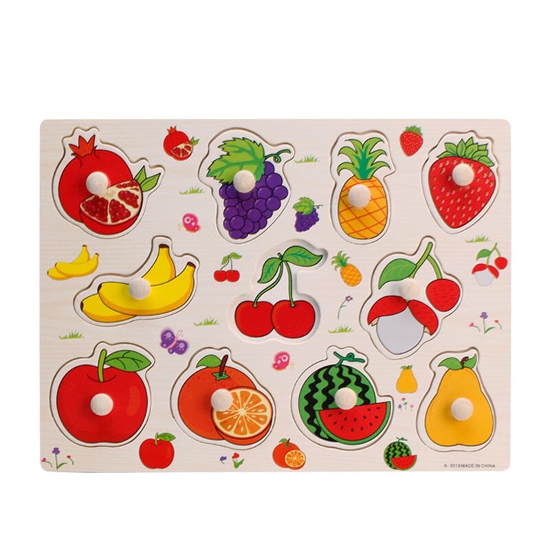 Puzzle Educational din lemn, cu fructe, 11 piese, BBL1686