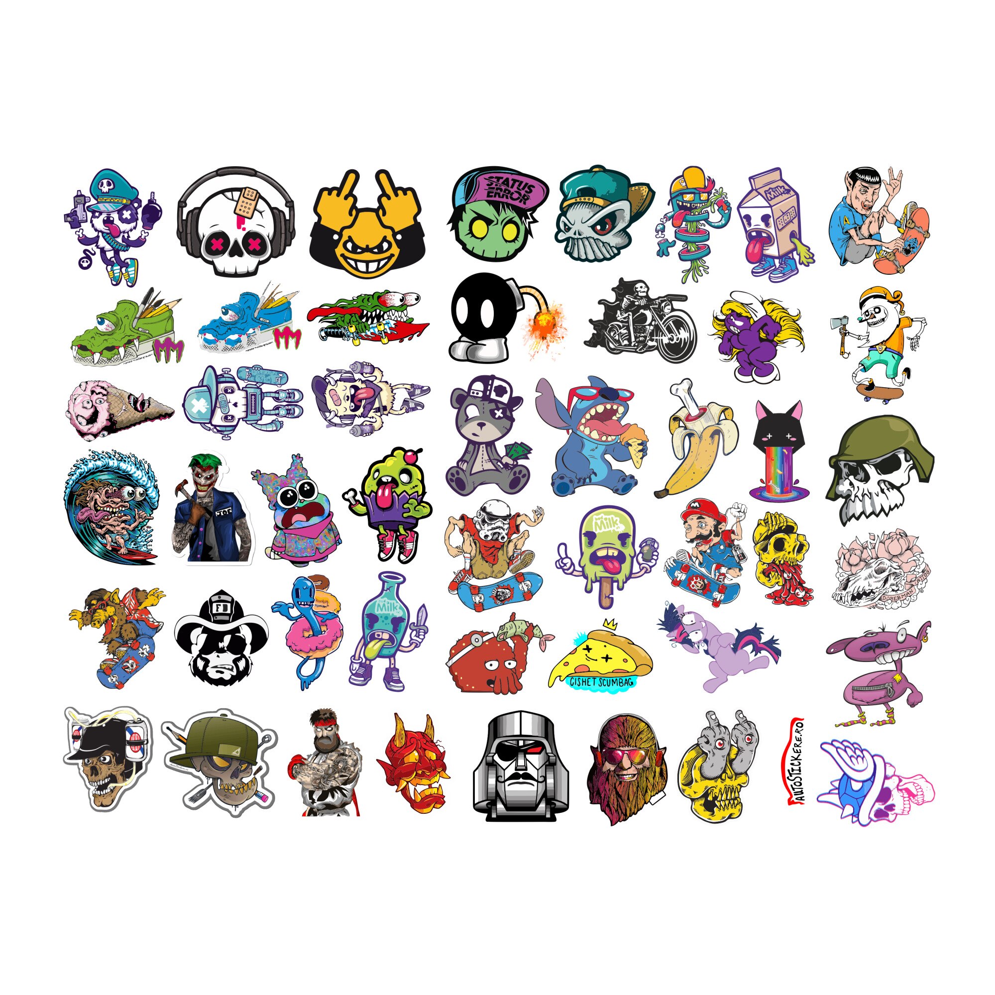 Set 48 bucati Stickere Monsters