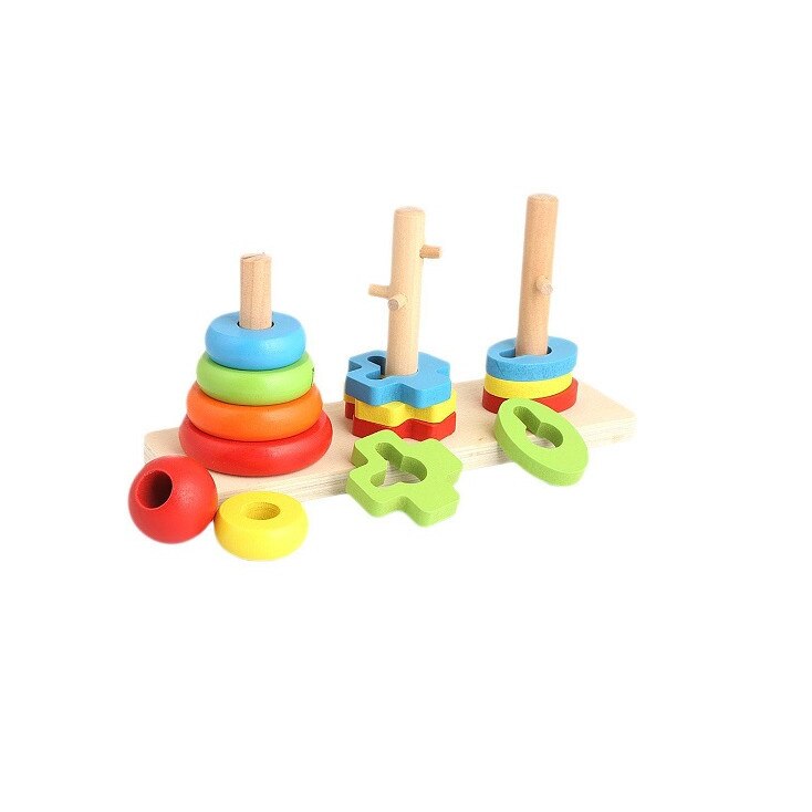 Jucarie educativa Vision, cu trei turnuri cu piese de diferite culori