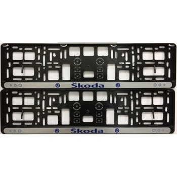 Set 2 suporti numar inmatriculare cu brand - SKODA Set 2 suporti numar inmatriculare cu brand - SKODA