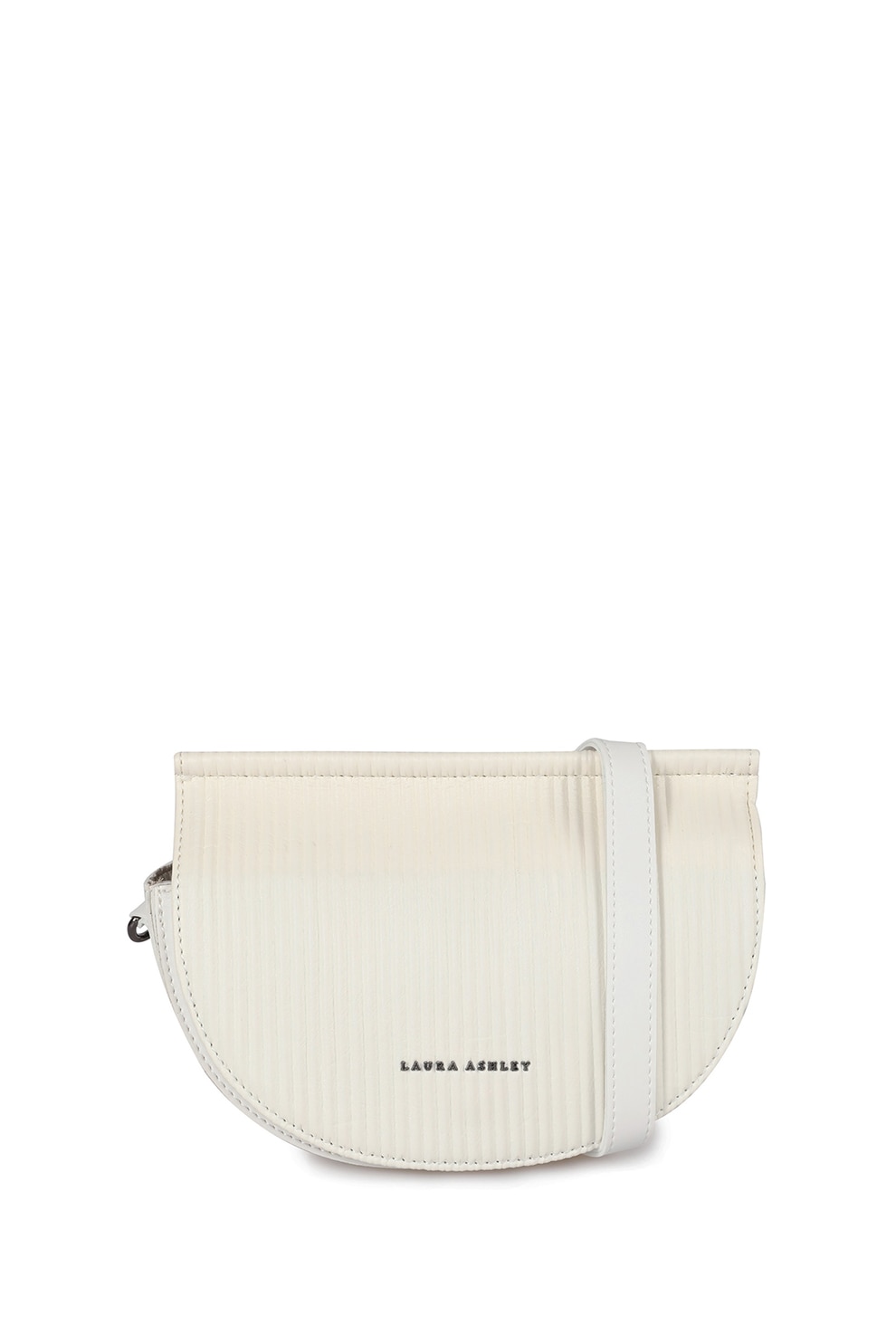 Laura Ashley, Geanta crossbody din piele ecologica cu aspect texturat, Alb optic/Crem