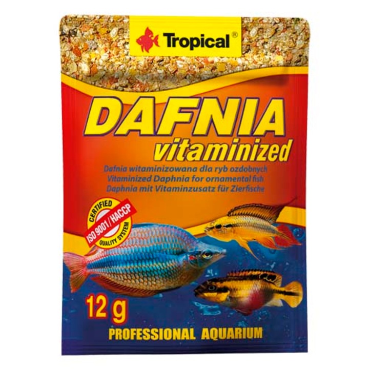 Hrana naturala cu vitamine pentru pesti Tropical Dafnia Vitaminized, 12g