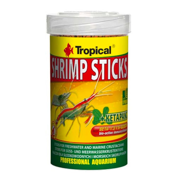 Храна за сладководни и морски ракообразни Tropical Shrimp Sticks, 100мл / 55гр