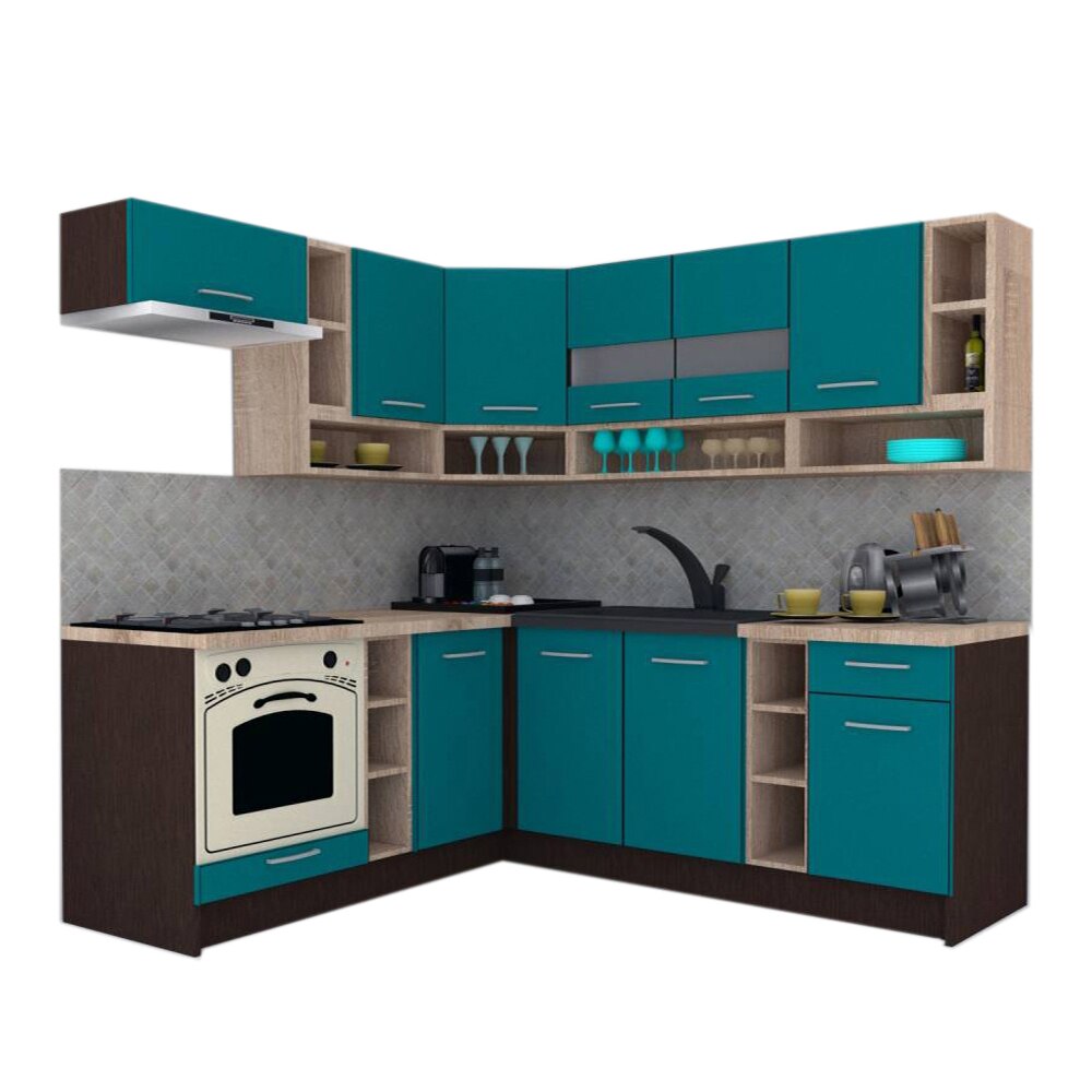 Set Bucatarie de Colt Genarom COSSY NEW ST 180-200, Wenge / Decor 0244