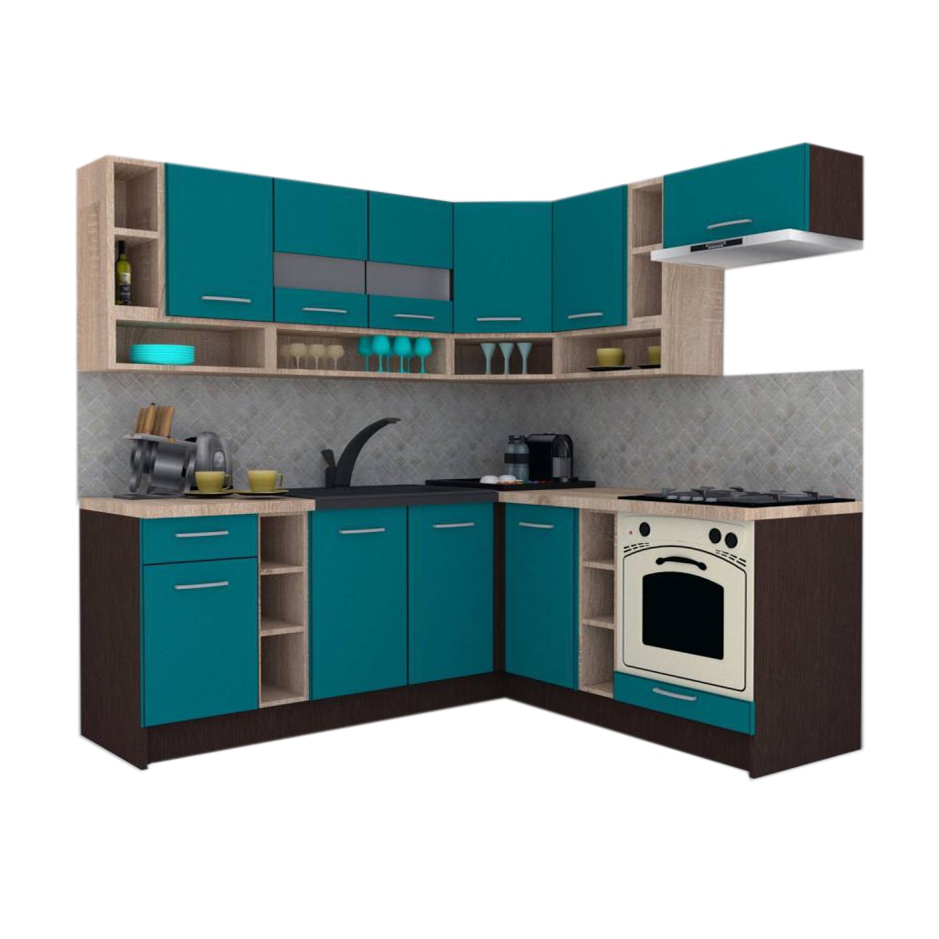 Set Bucatarie de Colt Genarom COSSY NEW DR 180-200, Wenge / Decor 0245