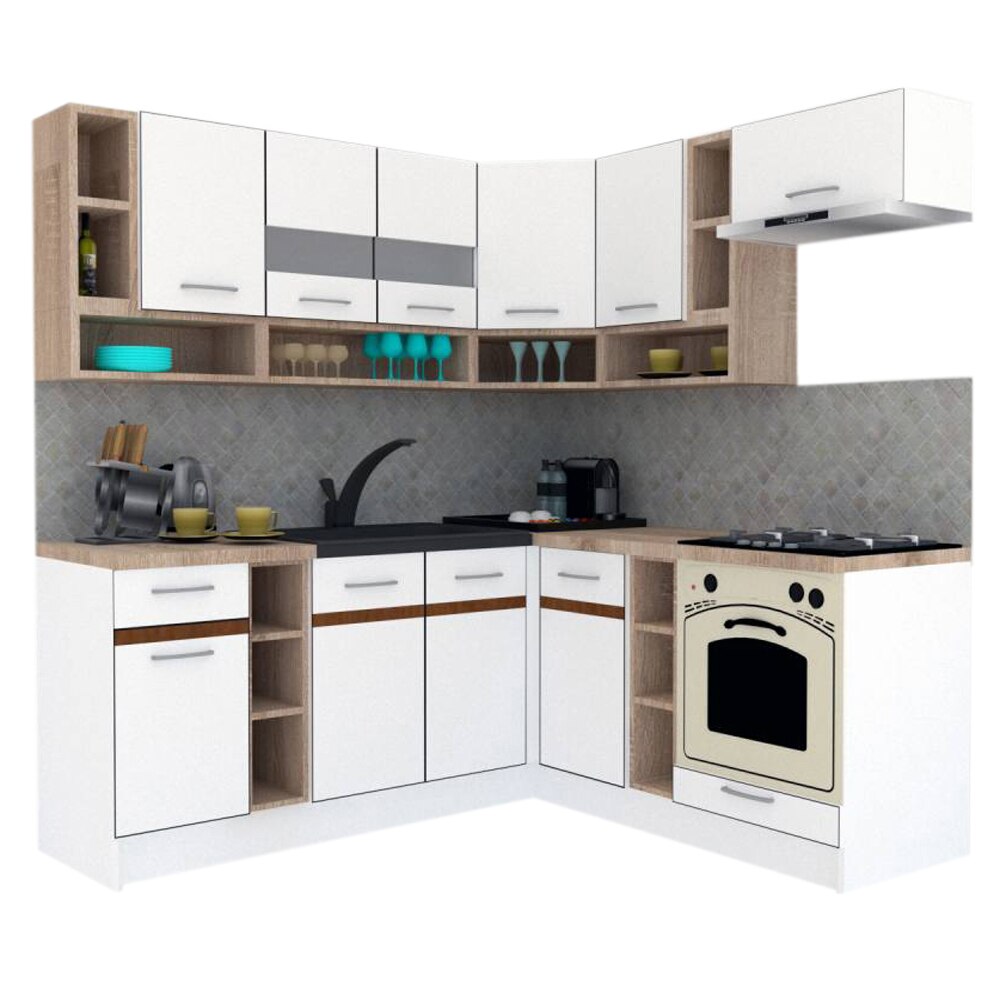 Set Bucatarie de Colt Genarom COSSY NEW DR 180-200, Alb