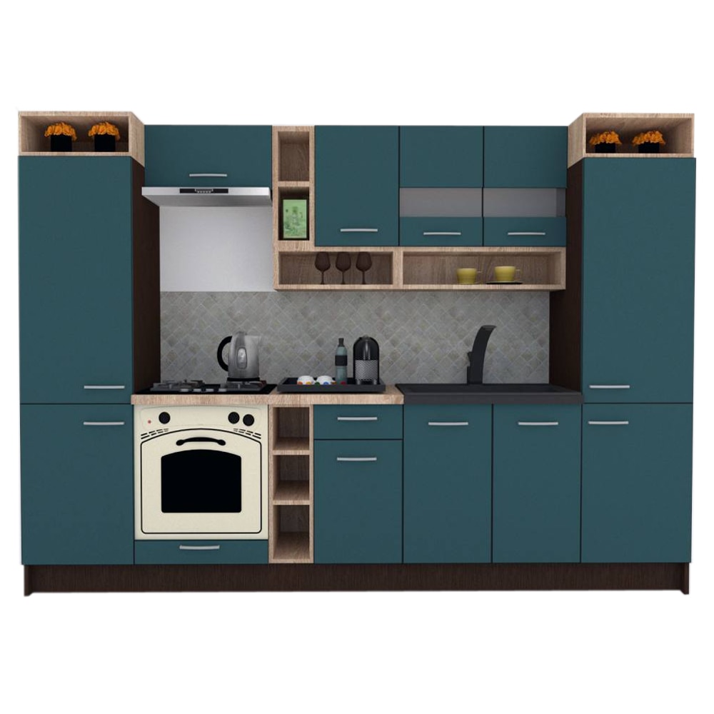 Set Bucatarie Genarom COSSY NEW 300, Wenge / Decor 0244