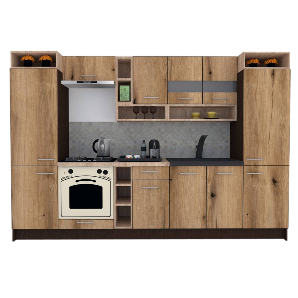 Set Bucatarie Genarom COSSY NEW 300, Wenge / Decor K365