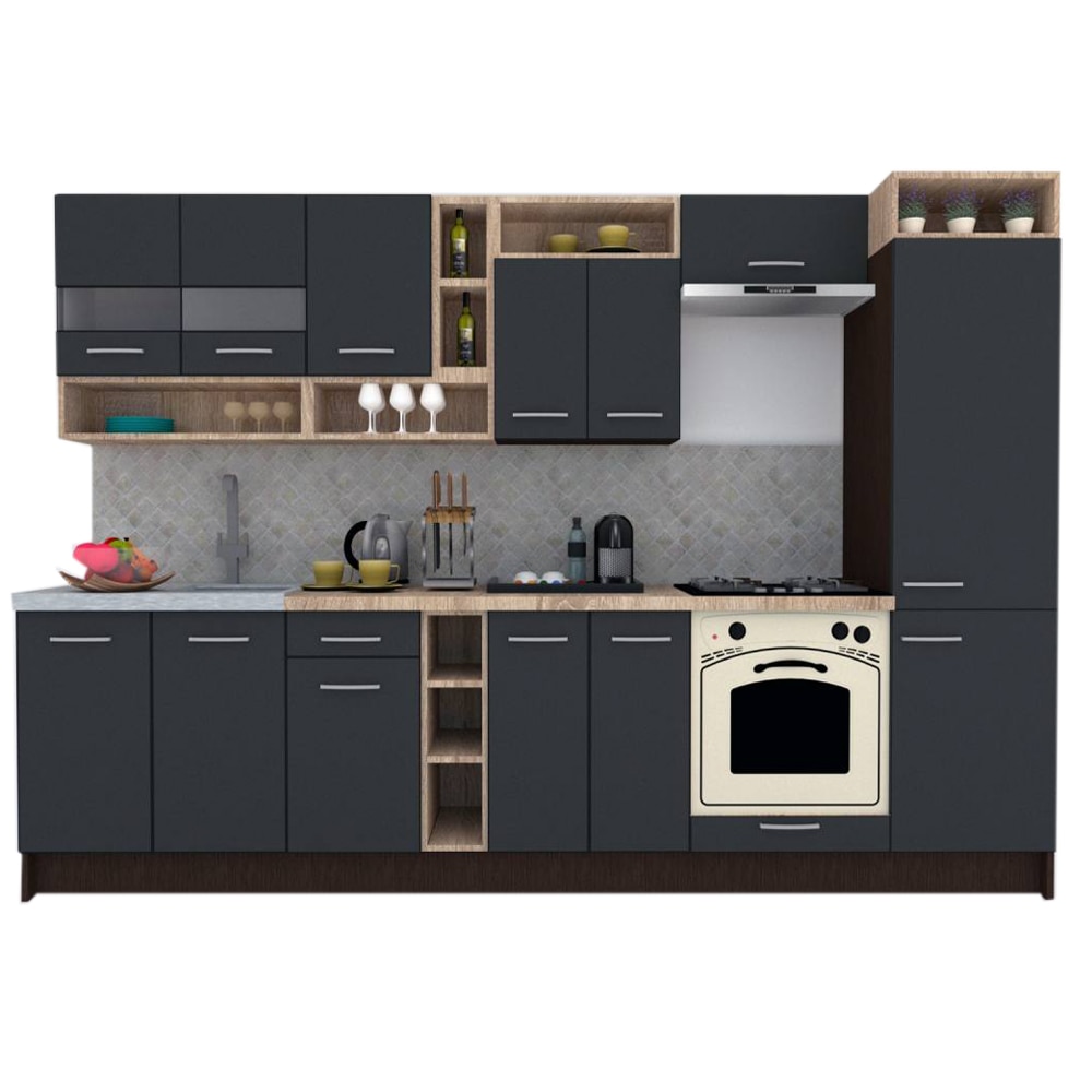 Set Bucatarie Genarom COSSY NEW 310 A1, Wenge / Decor 0164