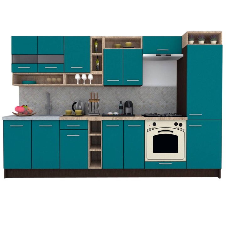 Set Bucatarie Genarom COSSY NEW 310 A1, Wenge / Decor 0245