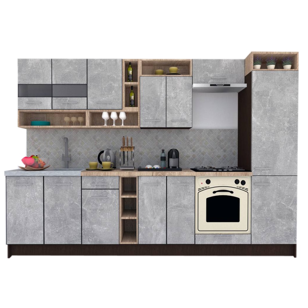 Set Bucatarie Genarom COSSY NEW 310 A1, Wenge / Decor 4298